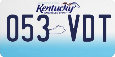 KY license plate 053VDT
