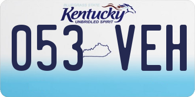 KY license plate 053VEH