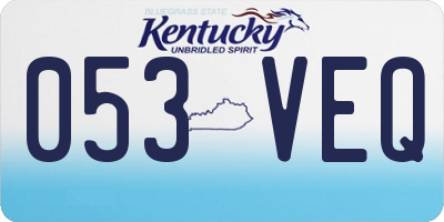 KY license plate 053VEQ