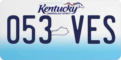 KY license plate 053VES