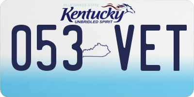 KY license plate 053VET
