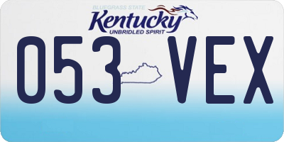 KY license plate 053VEX