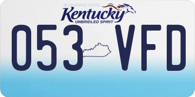 KY license plate 053VFD