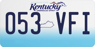 KY license plate 053VFI