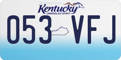 KY license plate 053VFJ