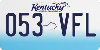 KY license plate 053VFL