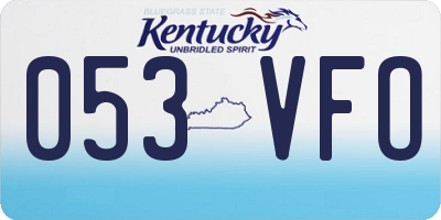 KY license plate 053VFO