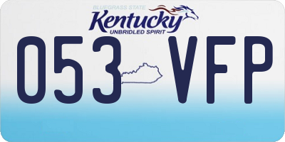 KY license plate 053VFP