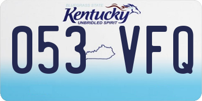 KY license plate 053VFQ