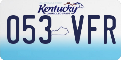KY license plate 053VFR