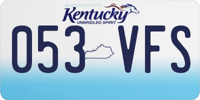 KY license plate 053VFS