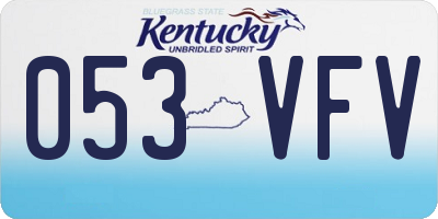 KY license plate 053VFV