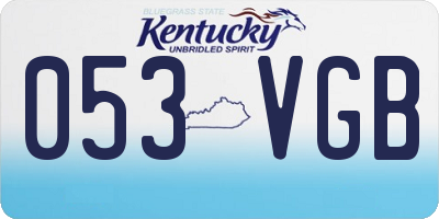 KY license plate 053VGB