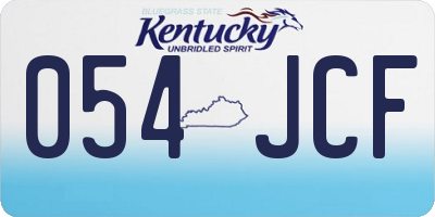 KY license plate 054JCF