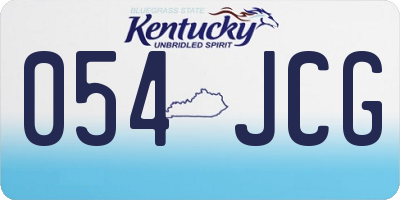 KY license plate 054JCG