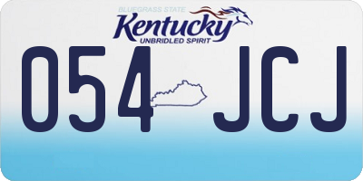 KY license plate 054JCJ