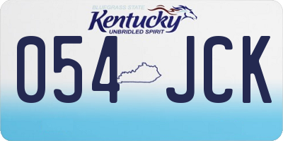 KY license plate 054JCK