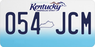 KY license plate 054JCM