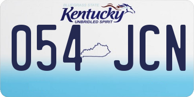 KY license plate 054JCN