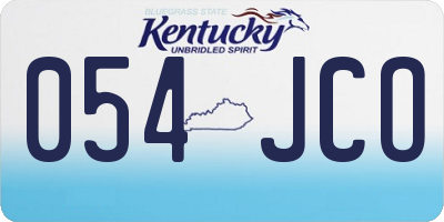 KY license plate 054JCO