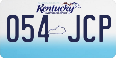 KY license plate 054JCP