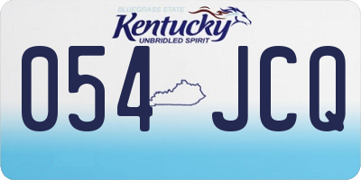 KY license plate 054JCQ