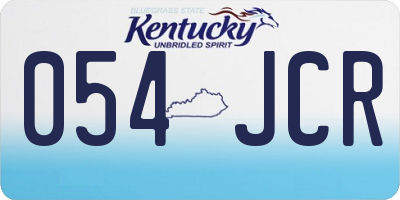 KY license plate 054JCR