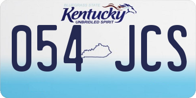 KY license plate 054JCS