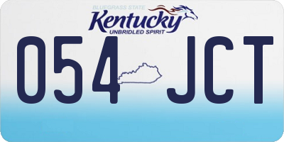 KY license plate 054JCT