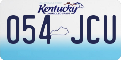 KY license plate 054JCU