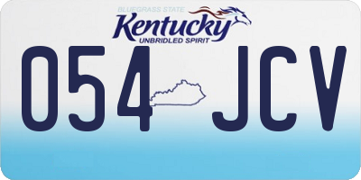 KY license plate 054JCV