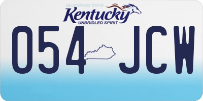 KY license plate 054JCW