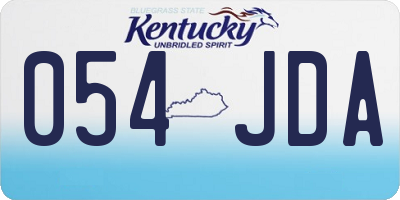 KY license plate 054JDA