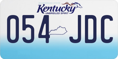KY license plate 054JDC