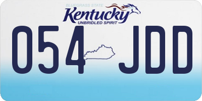KY license plate 054JDD
