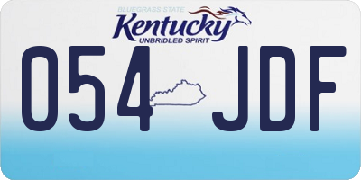 KY license plate 054JDF