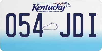 KY license plate 054JDI