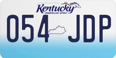 KY license plate 054JDP