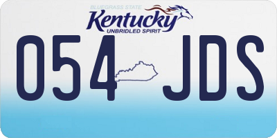 KY license plate 054JDS