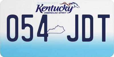 KY license plate 054JDT