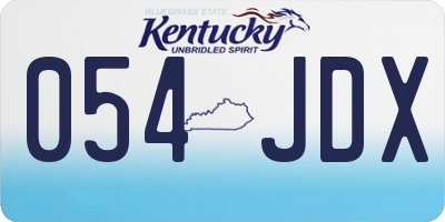 KY license plate 054JDX