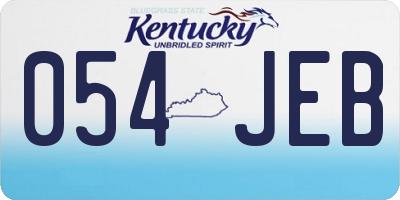 KY license plate 054JEB