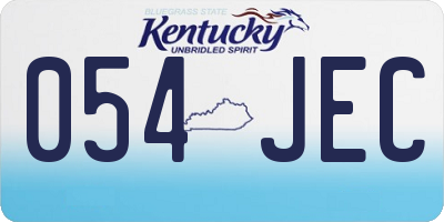 KY license plate 054JEC