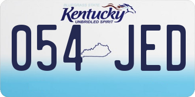 KY license plate 054JED