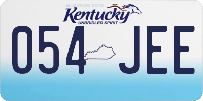 KY license plate 054JEE