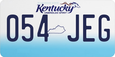KY license plate 054JEG