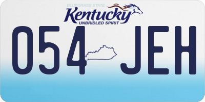 KY license plate 054JEH