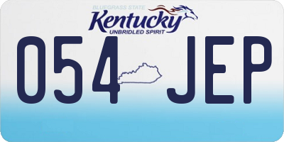 KY license plate 054JEP
