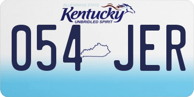 KY license plate 054JER