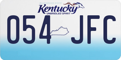 KY license plate 054JFC